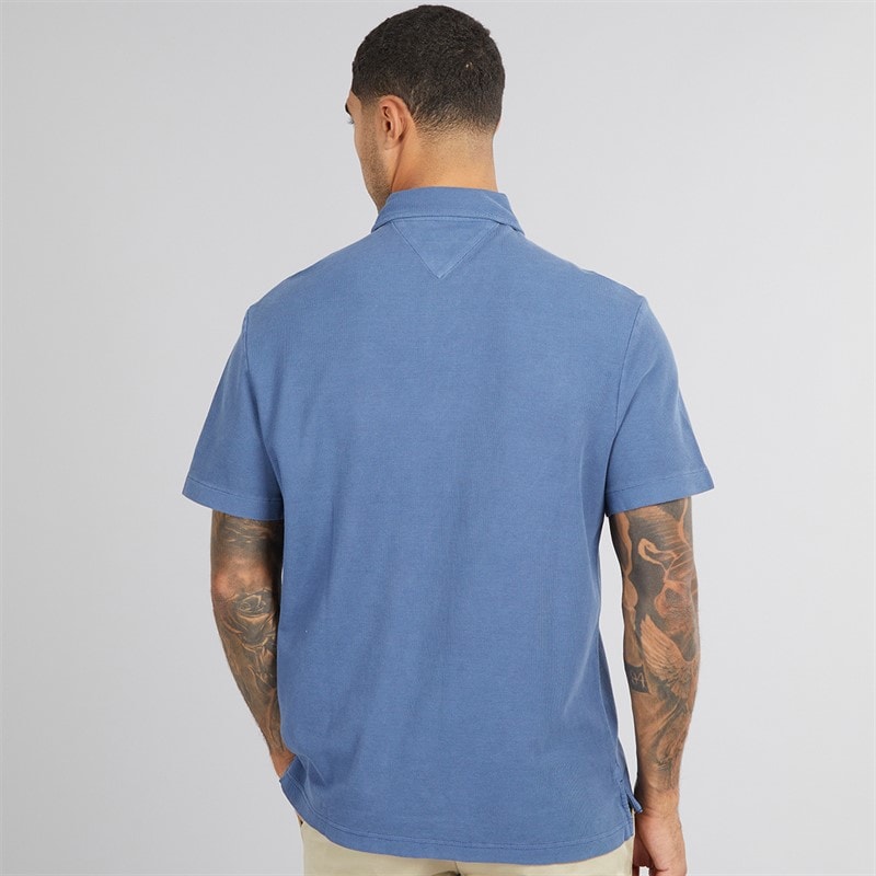 Tommy Hilfiger Mens Riviera Classic Fit Polo Shirt Preppy Navy - Image 2