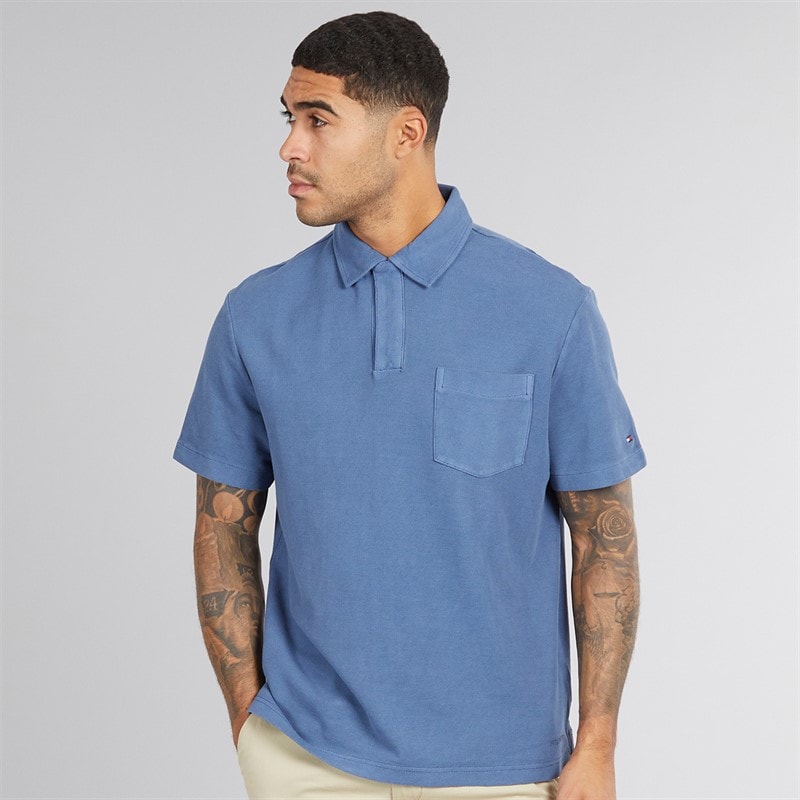 Tommy Hilfiger Mens Riviera Classic Fit Polo Shirt Preppy Navy - Image 3