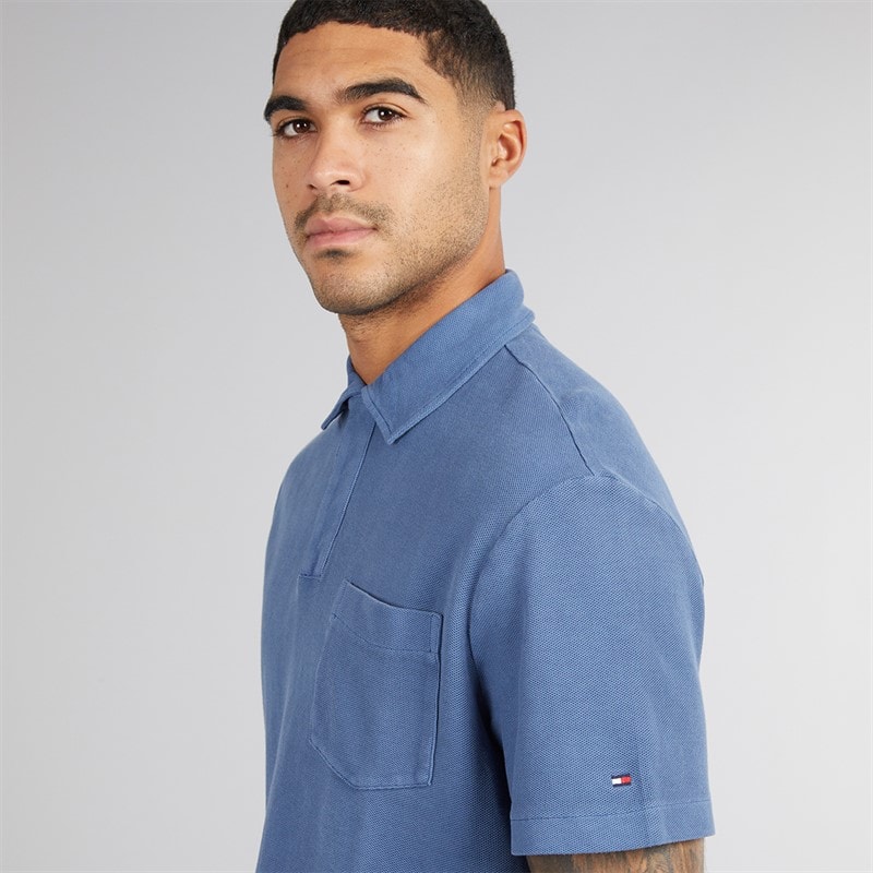 Tommy Hilfiger Mens Riviera Classic Fit Polo Shirt Preppy Navy - Image 5