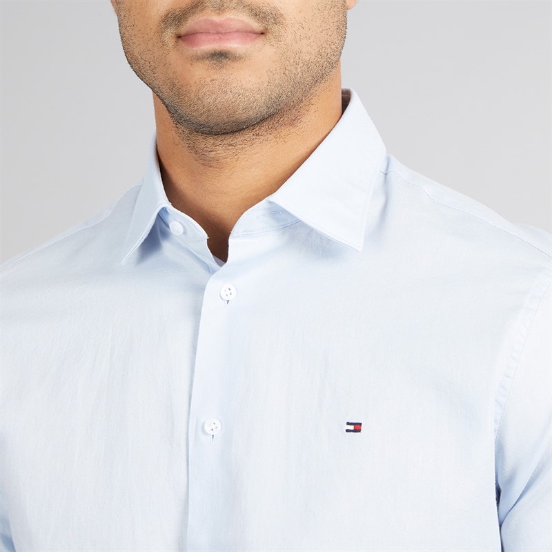 Tommy Hilfiger Mens Twill Shirt Breezy Blue - Image 3
