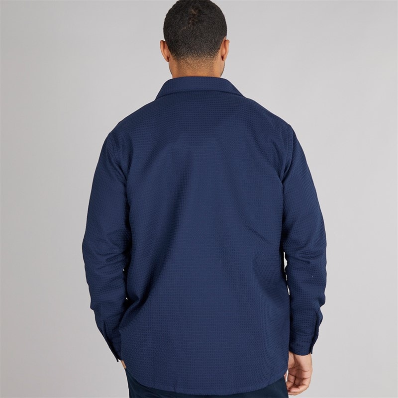 Tommy Hilfiger Mens Waffle Overshirt Preppy Navy - Image 2