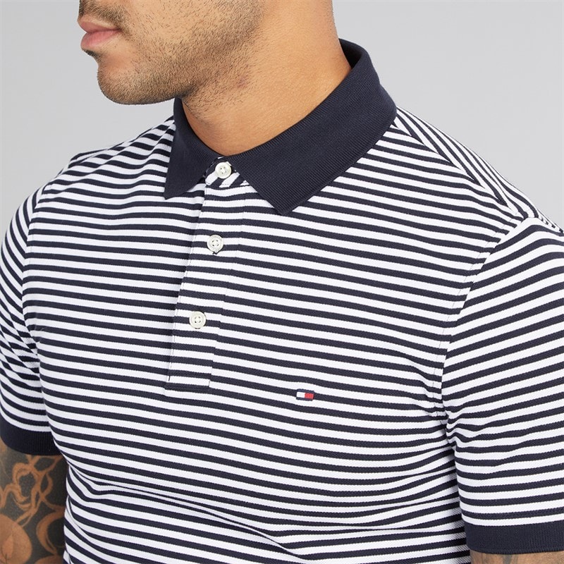 Tommy Hilfiger Mens 1985 Slim Polo Shirt Desert Sky/White Desert Sky / White - Image 3