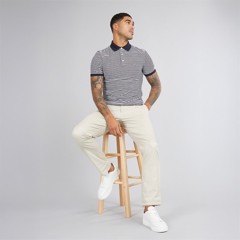 Tommy Hilfiger Mens 1985 Slim Polo Shirt Desert Sky/White Desert Sky / White - Image 4