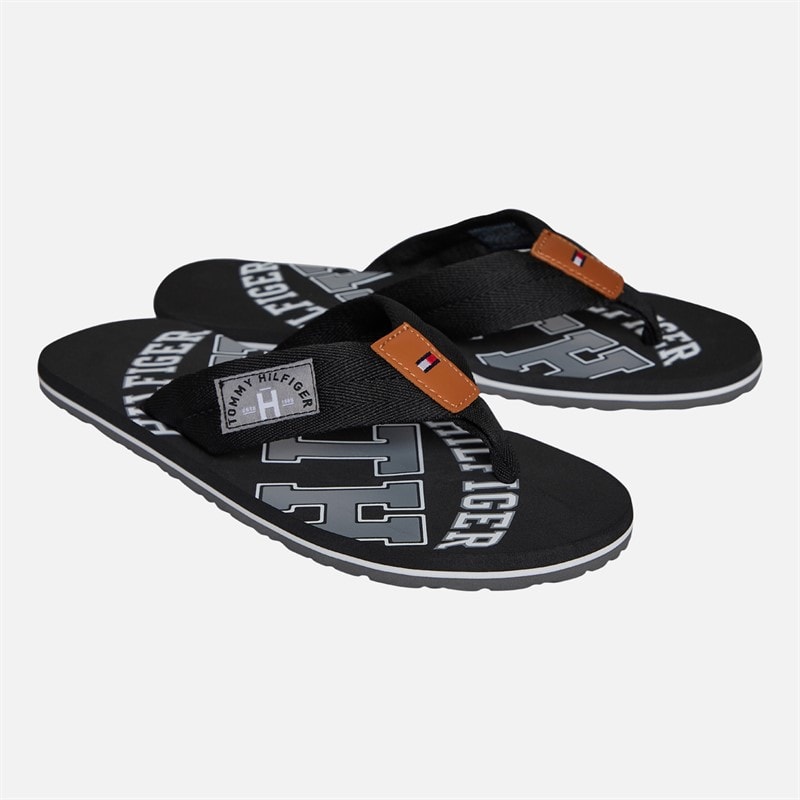 Tommy Hilfiger Mens Essential Beach Flip Flops Black - Image 1