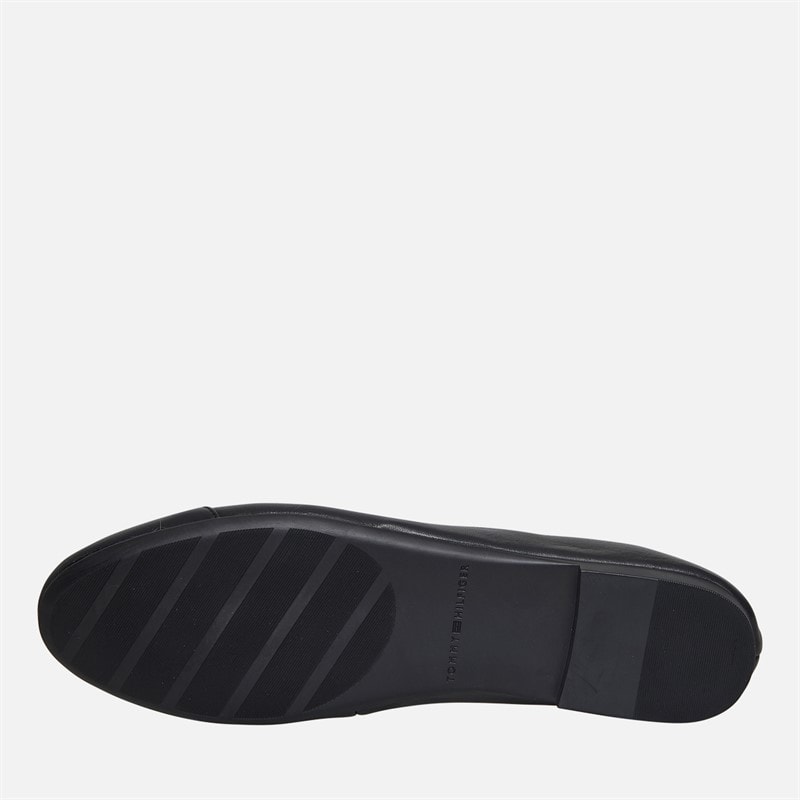 Tommy Hilfiger Womens Leather Toe Cap Ballerinas Black - Image 2