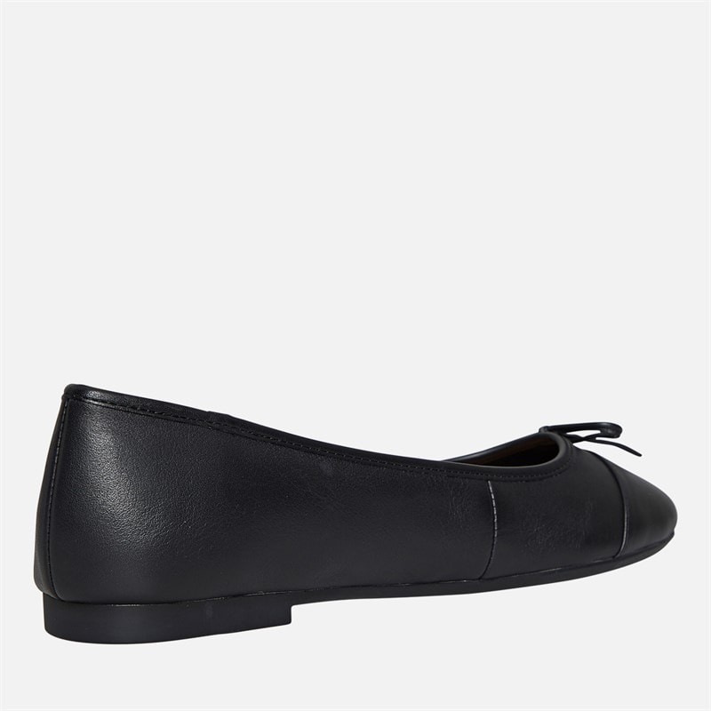 Tommy Hilfiger Womens Leather Toe Cap Ballerinas Black - Image 5