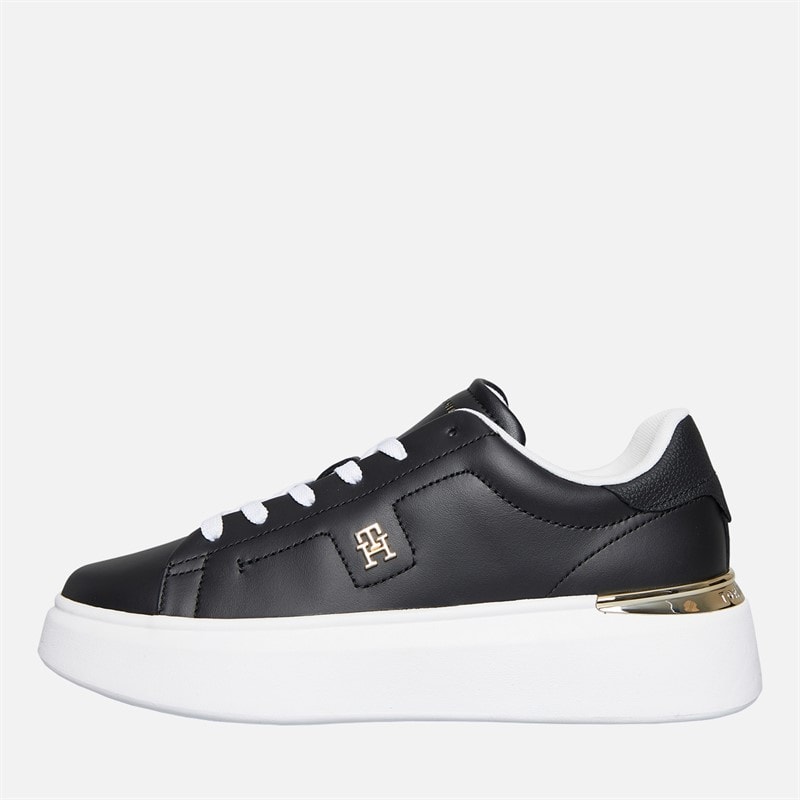 Tommy Hilfiger Womens Court Trainers Black - Image 1