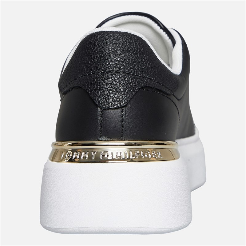 Tommy Hilfiger Womens Court Trainers Black - Image 3