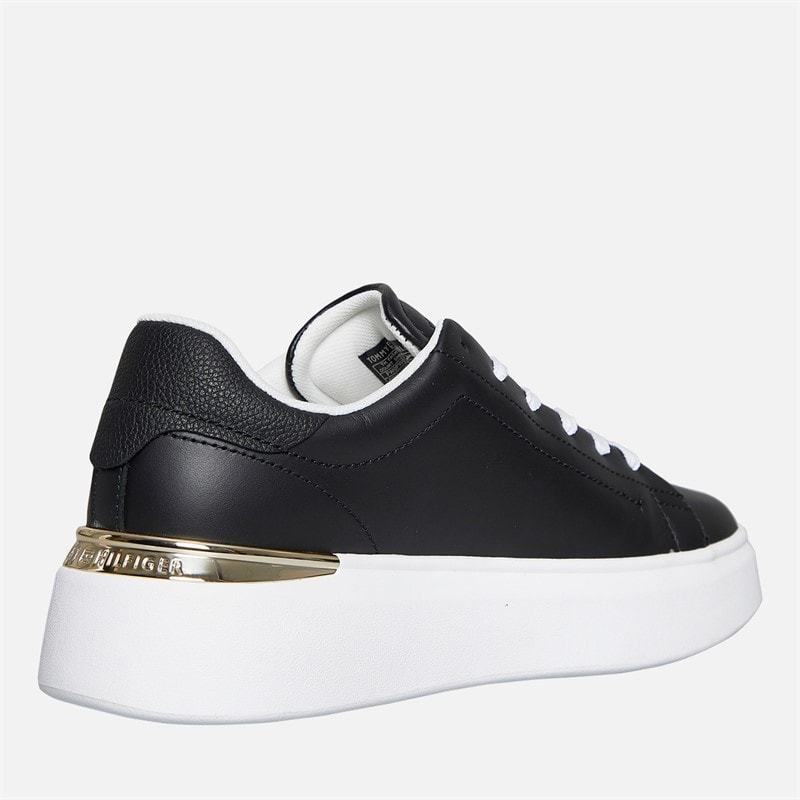 Tommy Hilfiger Womens Court Trainers Black - Image 5