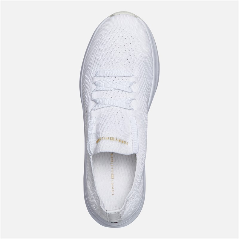 Tommy Hilfiger Womens Knit Runner Trainers White - Image 4