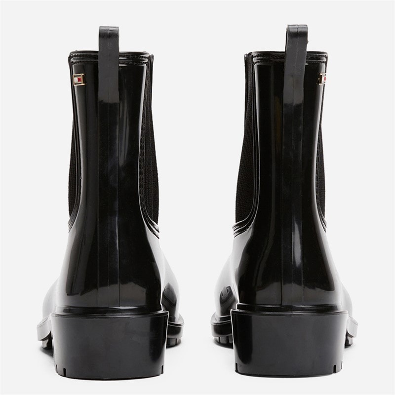 Tommy Hilfiger Womens Glossy Wellies Black - Image 3