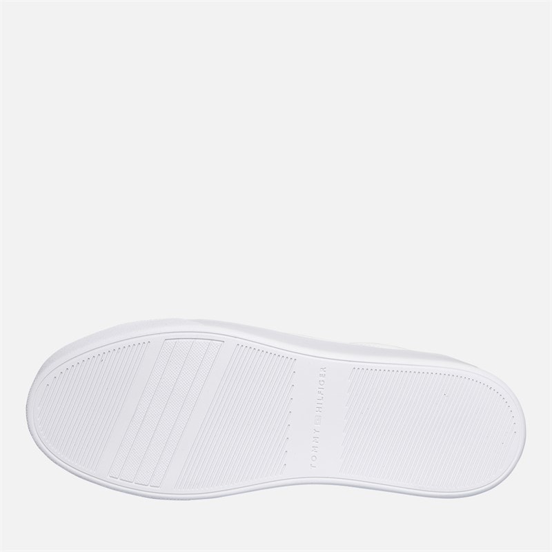 Tommy Hilfiger Womens Metallic Platform Court Trainers White/Gold - Image 2