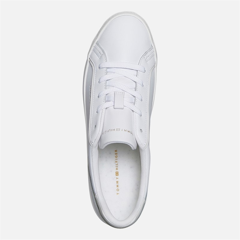 Tommy Hilfiger Womens Essential Vulc Trainers White/Gold - Image 4