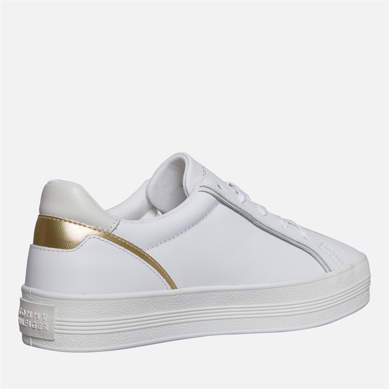 Tommy Hilfiger Womens Essential Vulc Trainers White/Gold - Image 5