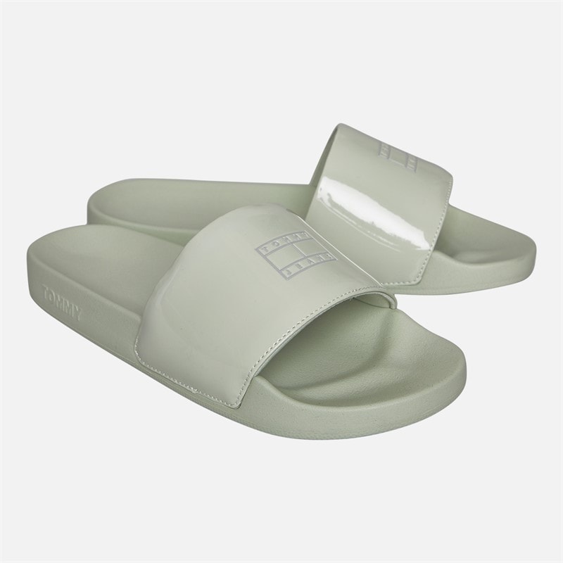 Tommy Hilfiger Womens Flag Pool Sliders Misty Sage - Image 2