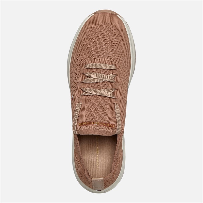 Tommy Hilfiger Womens Knit Runner Trainers Claystone - Image 4