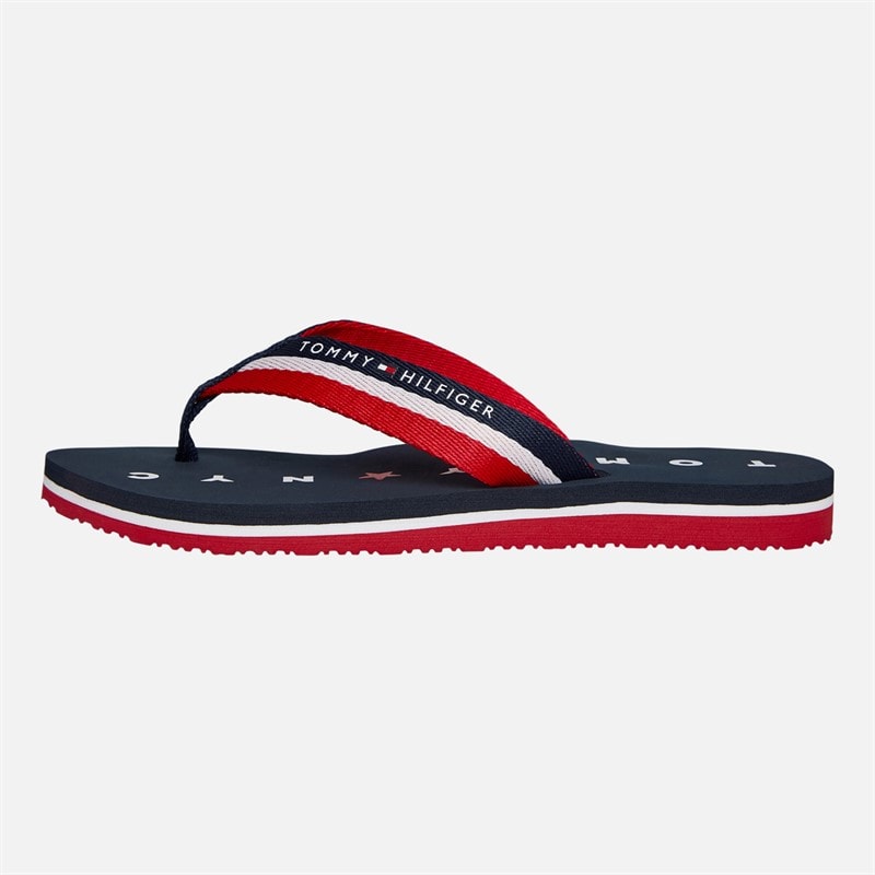 Tommy Hilfiger Womens Tommy Loves NY Beach Flip Flops Midnight - Image 2