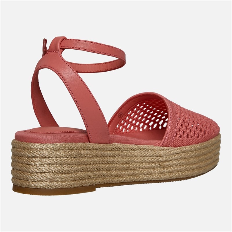 Tommy Hilfiger Womens Mesh Ankle Strap Sandals Washed Cherry - Image 5