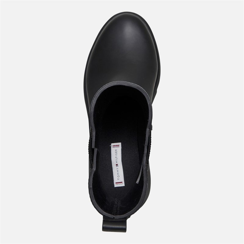 Tommy Hilfiger Womens Rubber Flag Wellies Black - Image 4