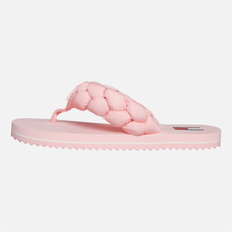Tommy Hilfiger Womens Braided Strap Flip Flops Misty Pink - Image 2