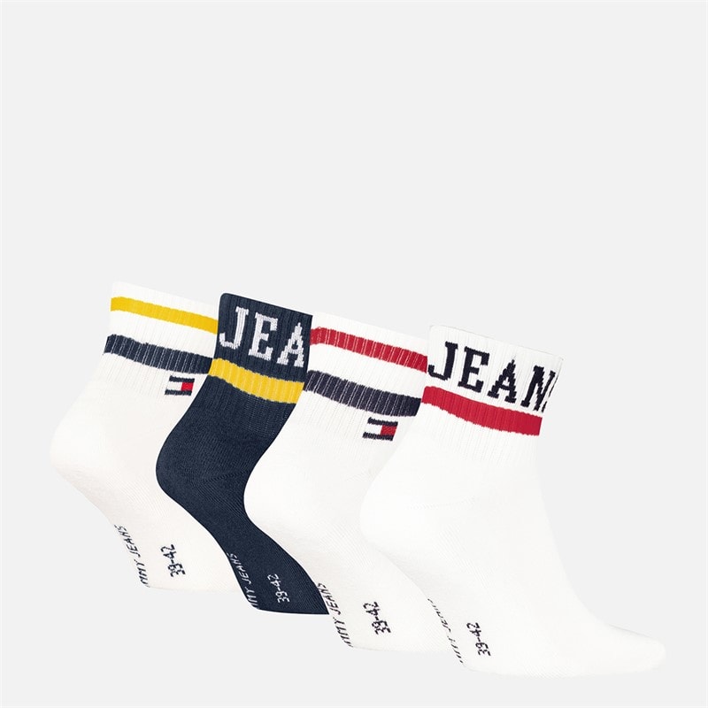 Tommy Hilfiger Four Pack Ecom Quarter Socks White/Navy White / Navy - Image 2