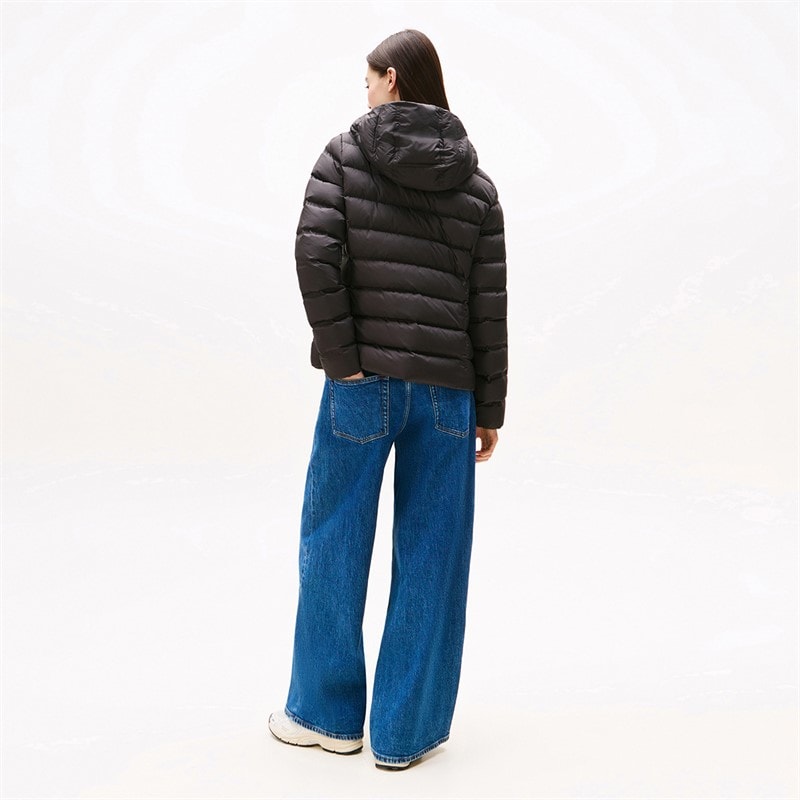 Tommy Hilfiger Womens Hooded Down Coat Black - Image 2