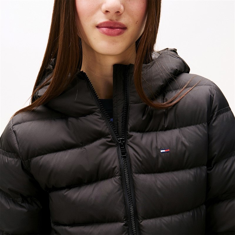 Tommy Hilfiger Womens Hooded Down Coat Black - Image 4