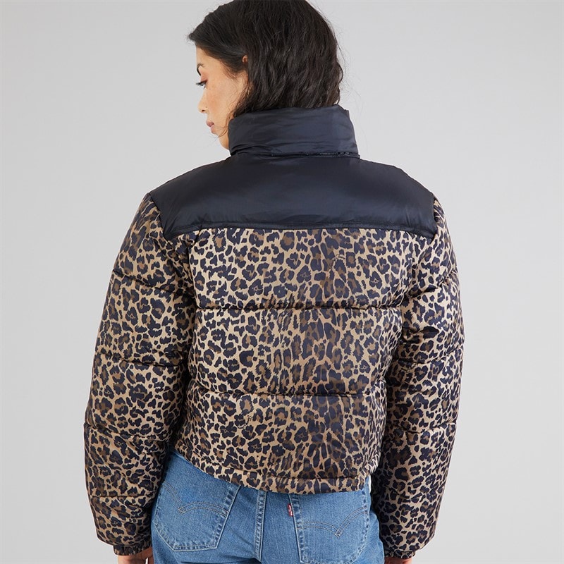 Tommy Hilfiger Womens Cropped Leopard Puffer Coat Leopard Aop - Image 2