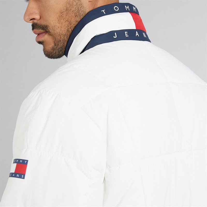 Tommy Hilfiger Mens Dna Collar Puffer Coat Ecru - Image 4