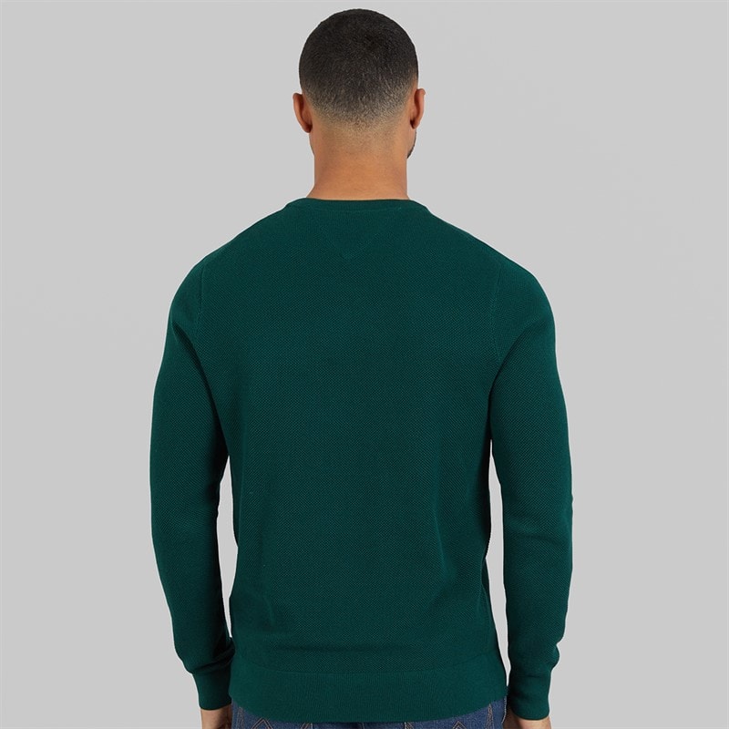 Tommy Hilfiger Mens Essential Crew Neck Jumper Ornamental Green Heather - Image 2