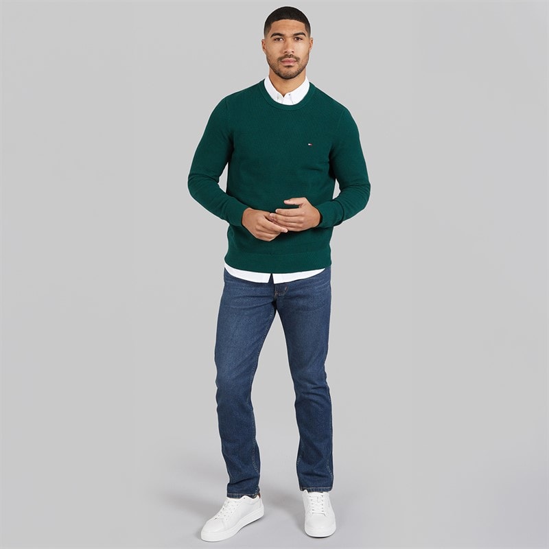 Tommy Hilfiger Mens Essential Crew Neck Jumper Ornamental Green Heather - Image 4
