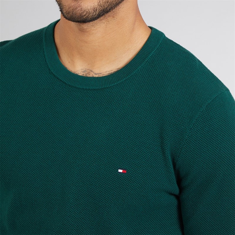Tommy Hilfiger Mens Essential Crew Neck Jumper Ornamental Green Heather - Image 5