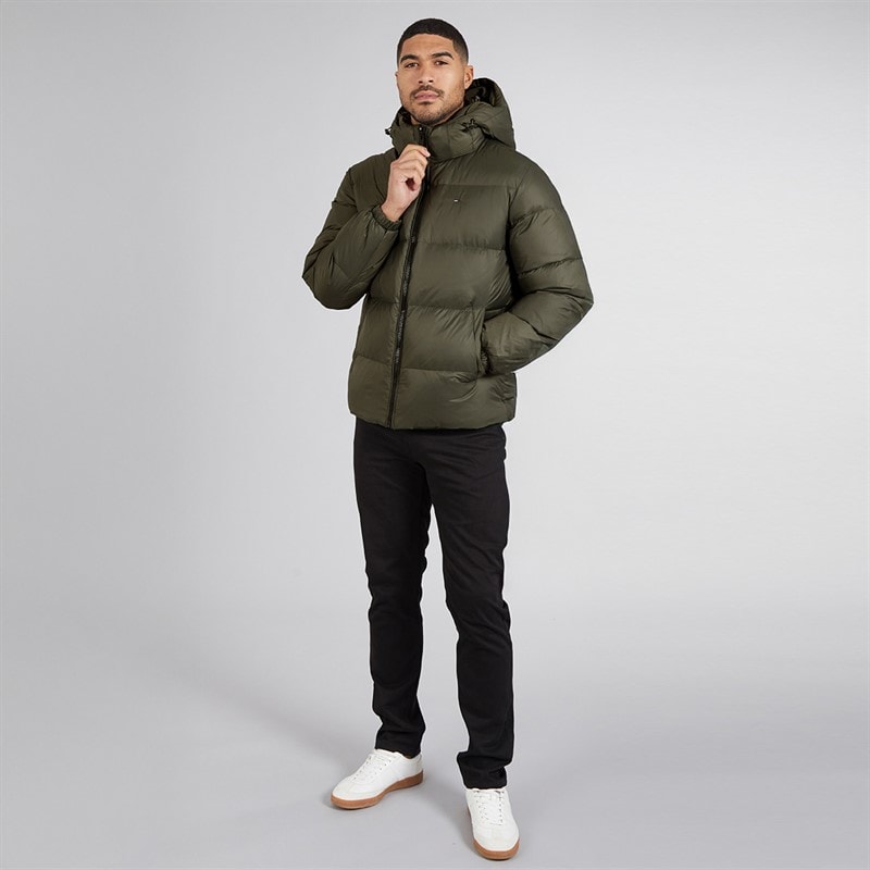 Tommy Hilfiger Mens Essential Down Coat Pewter Green - Image 4