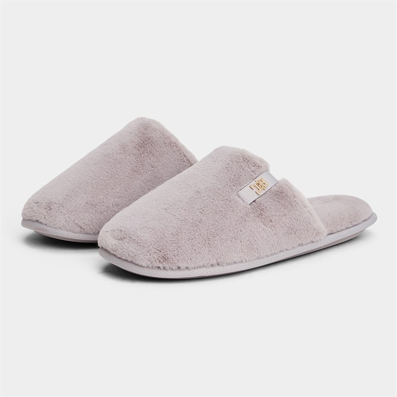 Tommy Hilfiger Womens Faux Fur Mule Slippers Lilac Dusk - Image 1