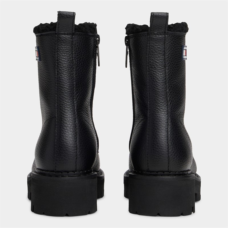 Tommy Hilfiger Womens Urban Warm Lined Lace Up Boots Black - Image 2