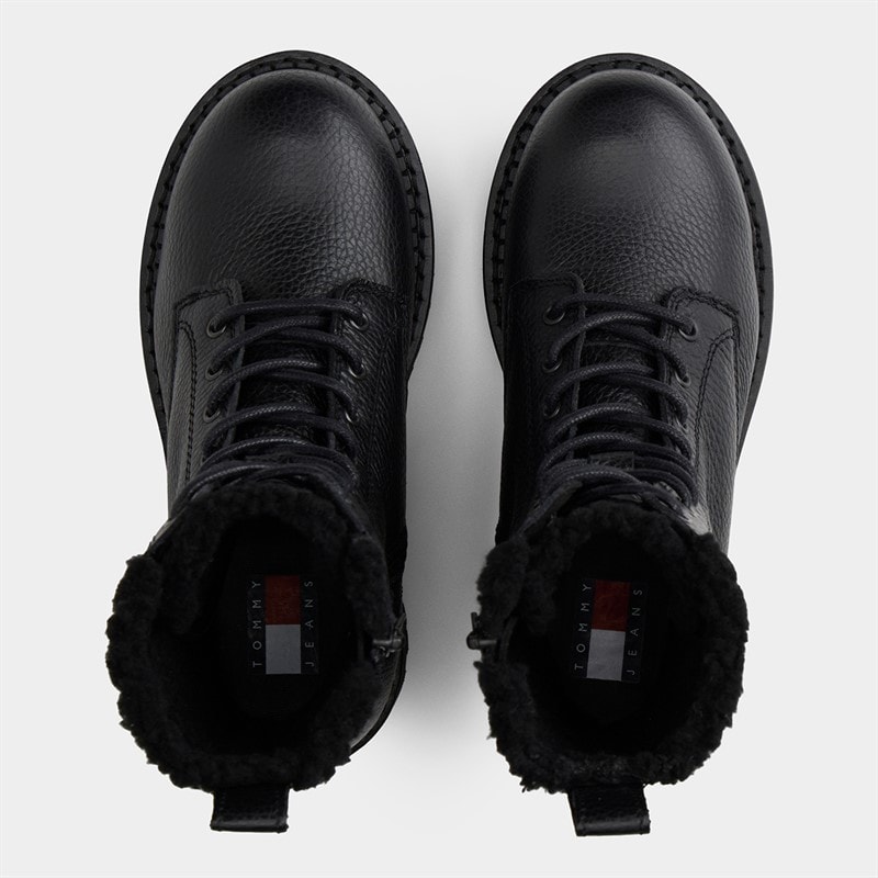 Tommy Hilfiger Womens Urban Warm Lined Lace Up Boots Black - Image 3