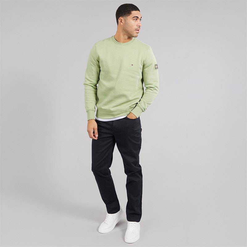 Tommy Hilfiger Mens Sleeve Badge Sweatshirt Earth Sage - Image 4