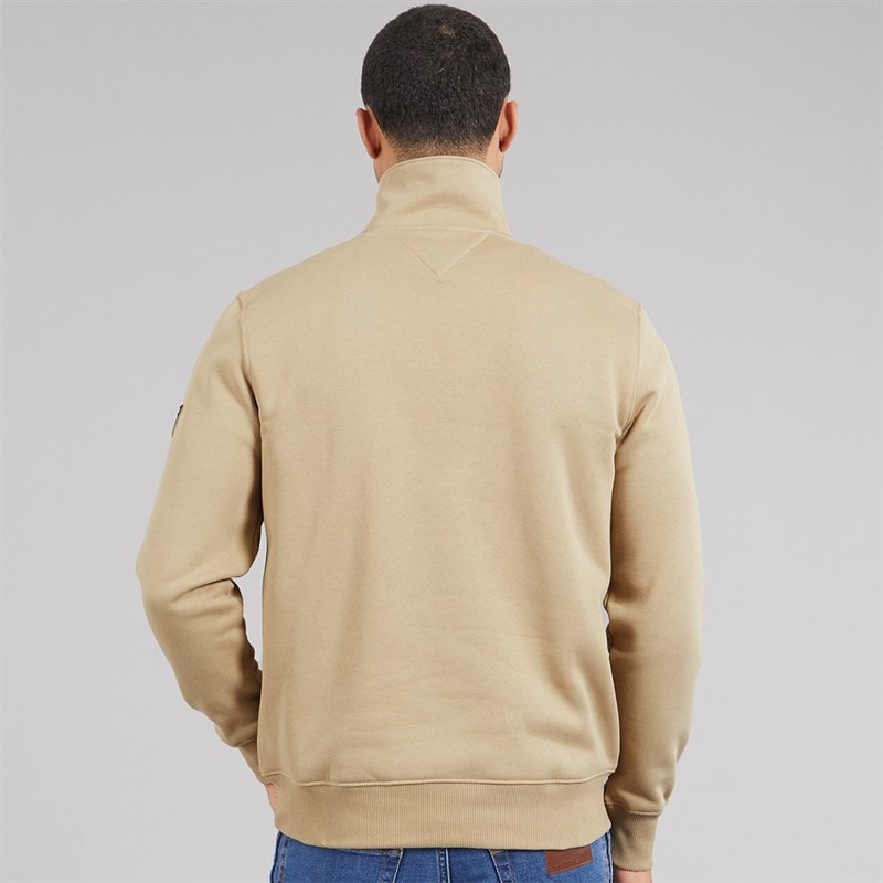 Tommy Hilfiger Mens 1/4 Zip Sweatshirt Surplus Khaki - Image 2