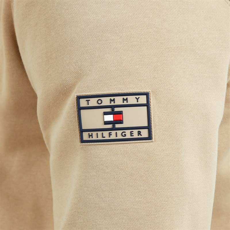 Tommy Hilfiger Mens 1/4 Zip Sweatshirt Surplus Khaki - Image 3