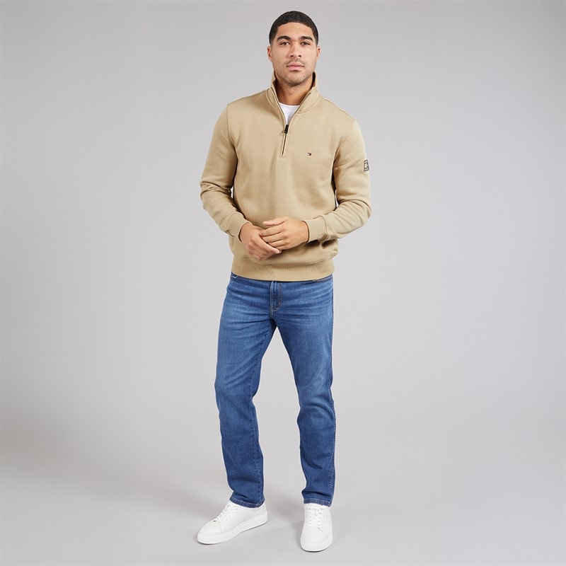 Tommy Hilfiger Mens 1/4 Zip Sweatshirt Surplus Khaki - Image 4