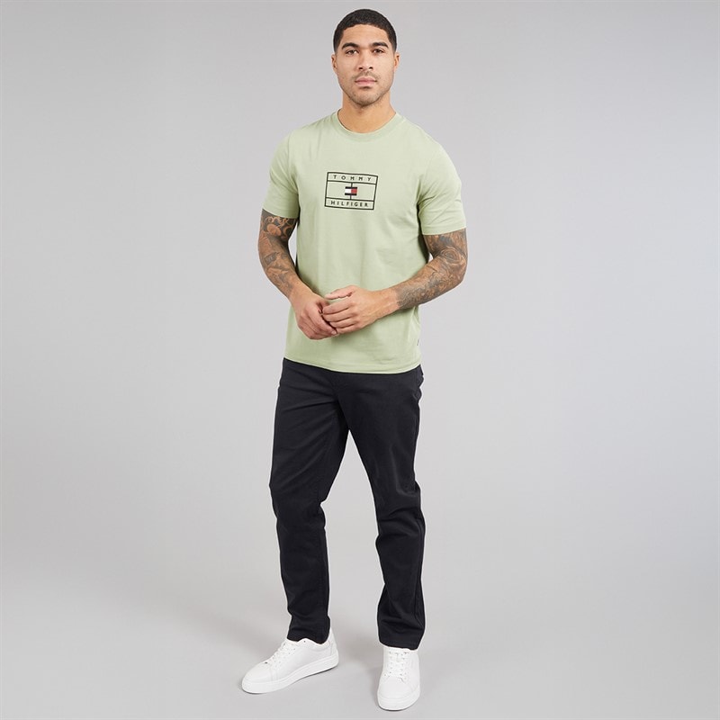 Tommy Hilfiger Mens Graphic T-Shirt Earth Sage - Image 4
