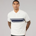Tommy Hilfiger Mens Placed Breton Polo Shirt Ivory Petal