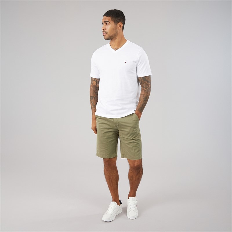 Tommy Hilfiger Mens Essential V-Neck T-Shirt White - Image 4