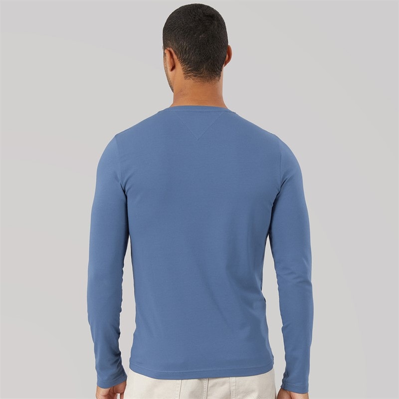 Tommy Hilfiger Mens Stretch Slim Long Sleeve T-Shirt Aegean Sea - Image 2