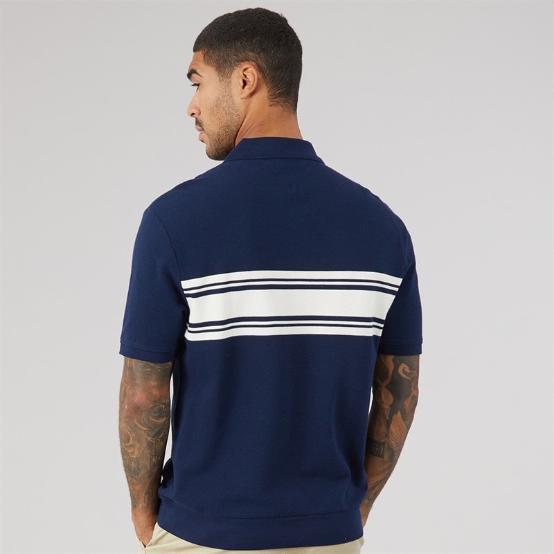 Tommy Hilfiger Mens Placed Breton Polo Shirt Carbon Navy - Image 2