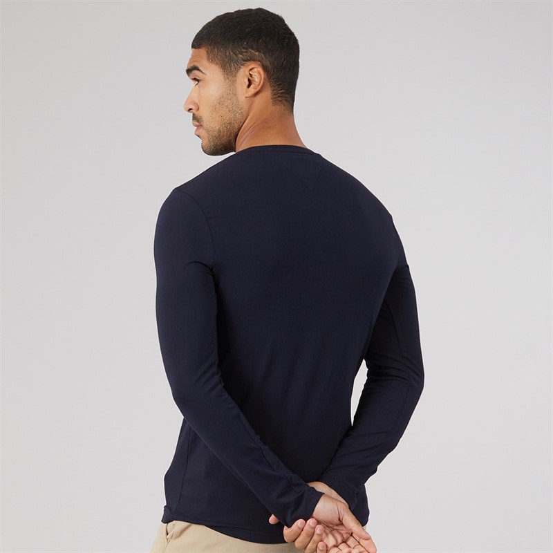 Tommy Hilfiger Mens Stretch Slim Long Sleeve T-Shirt Desert Sky - Image 2