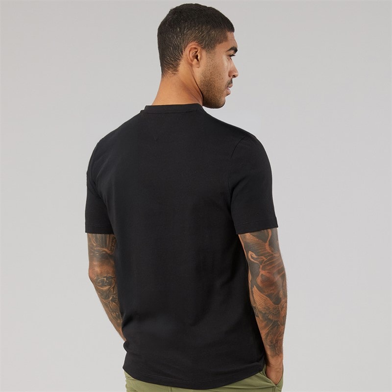 Tommy Hilfiger Mens Essential V-Neck T-Shirt Black - Image 2