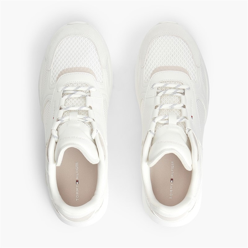 Tommy Hilfiger Mens Lightweight Runner Trainers Ecru - Image 4