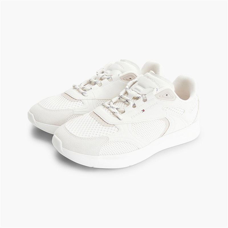 Tommy Hilfiger Mens Lightweight Runner Trainers Ecru - Image 5