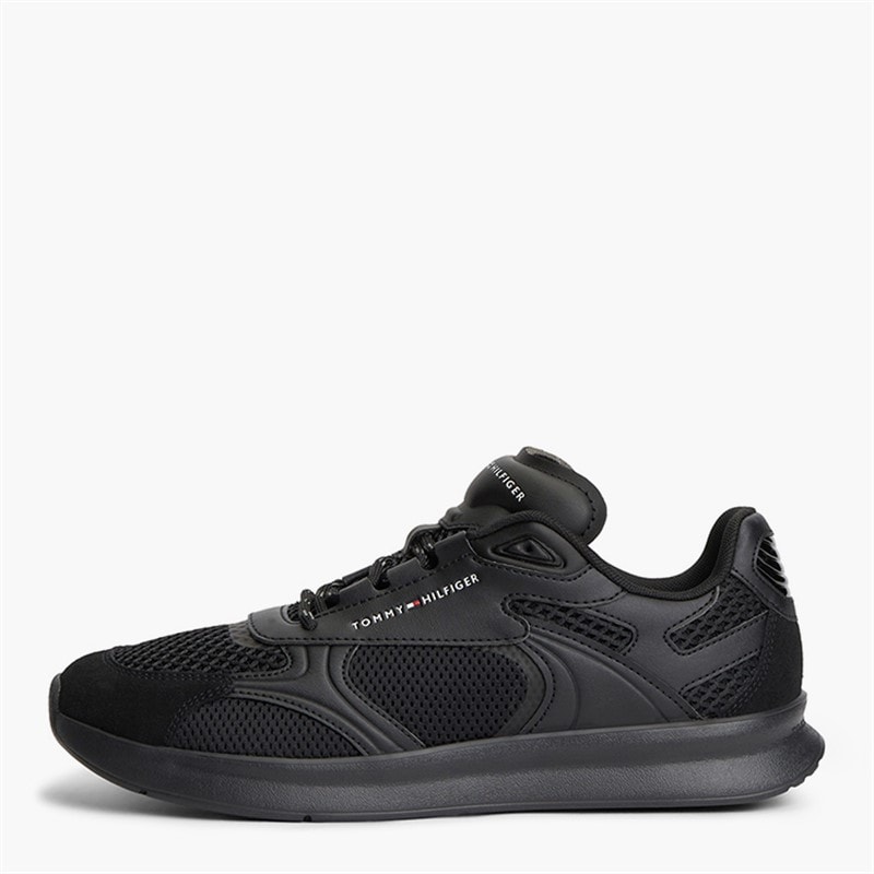 Tommy Hilfiger Mens Lightweight Runner Trainers Black
